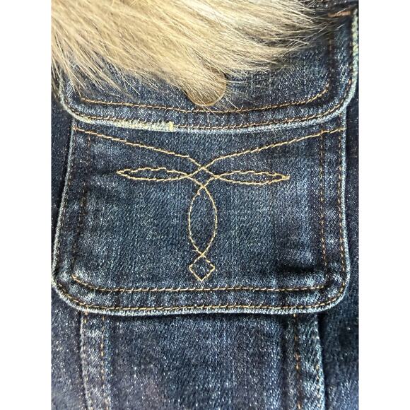 Ralph Lauren Denim Jean Jacket Size Medium Detachable Faux Fur Collar - Picture 5 of 5